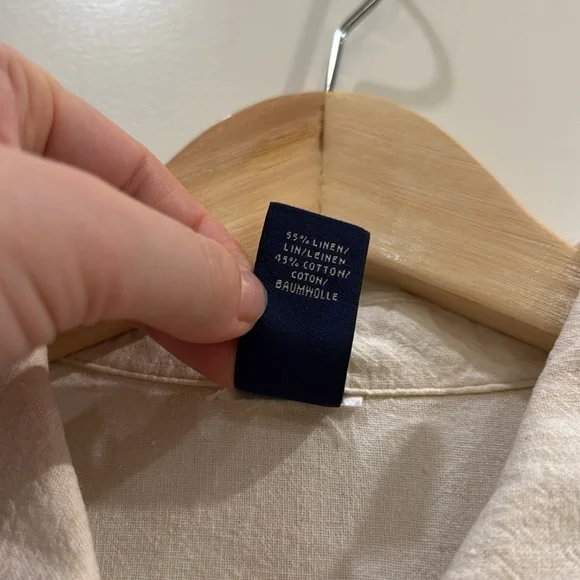 Vintage 90’s Linen/Cotton Chore Jacket from Land’s End in Bone, size 6 - Picture 5 of 6